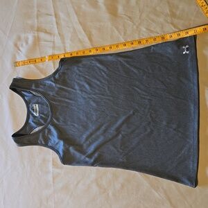 Women's gently used HeatGear® Armour Racer Tank L dark gray